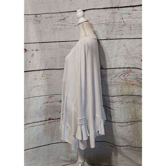 Free People Olivia Oversized Waffle Top Size Small - Picture 5 of 9